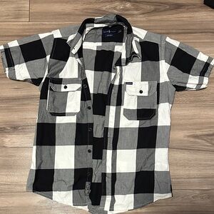Ralph Lauren custom fit Black and White Plaid Men's Shirt